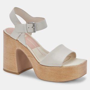 Wallis Heels in Ivory Leather Size 7 NBW NWT